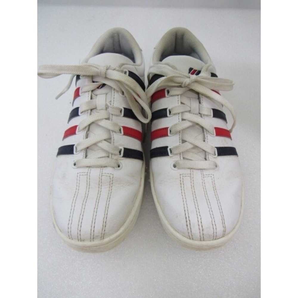 K-Swiss Youth White/Red/Black Leather Sneakers 93615 199-M Low Size-8.5 US - Picture 8 of 12